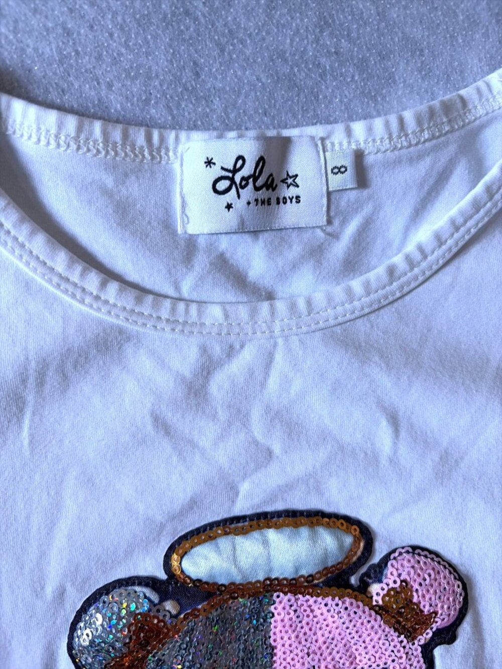 Lola + The Boys White L.O.L. Surprise Doll Sequin Graphic T-Shirt Size 8 - Picture 3 of 5